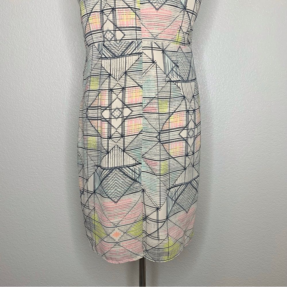 Forever 21 Geometric Print Sheath Dress, Sz Large - Picture 9 of 12